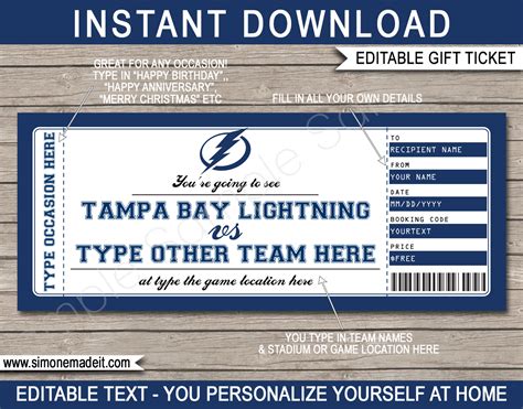 tampa bay lightning tickets gift card